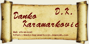 Danko Karamarković vizit kartica